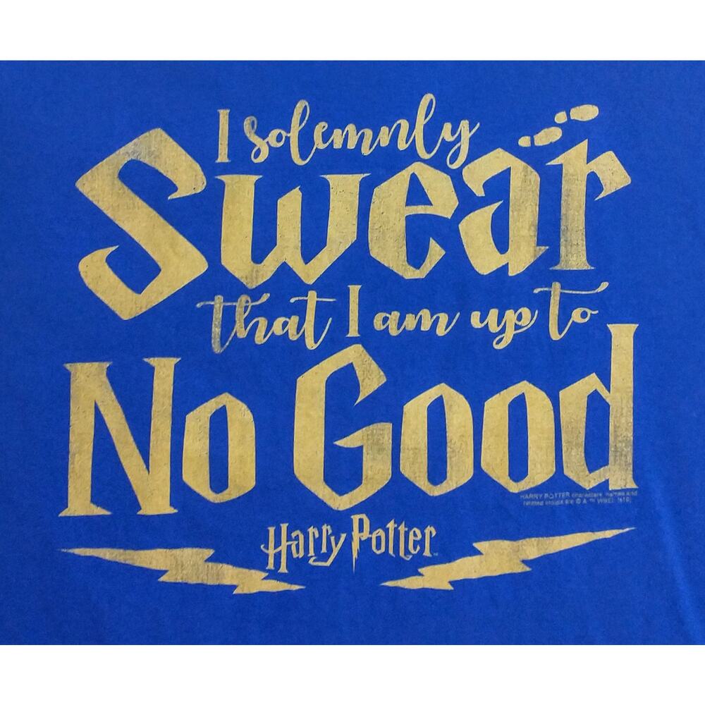 Harry Potter I Solemnly Swear That I Am Up To No Good T-Shirt. Youth Medium Blue